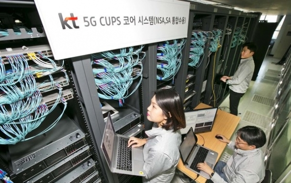 KT는 국내 최초로 CUPS(Control & User Plane Separation) 기술을 적용한 5G NSA 코어 장비를 개발하여 상용망 구축을 완료했다고 11월 14일 밝혔다(사진=뉴시스)